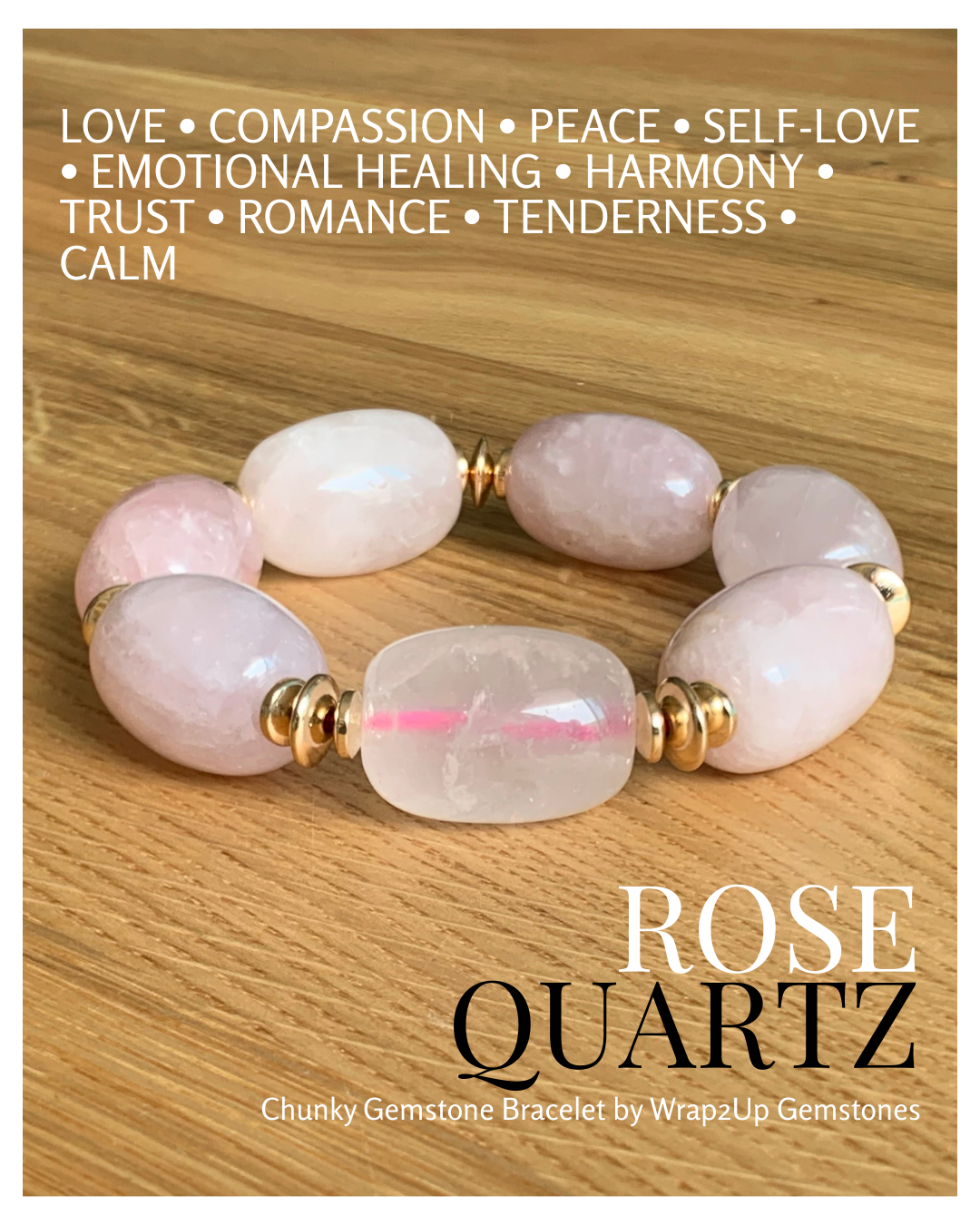 ROSE QUARTZ CHUNKY GEMSTONE BRACELET