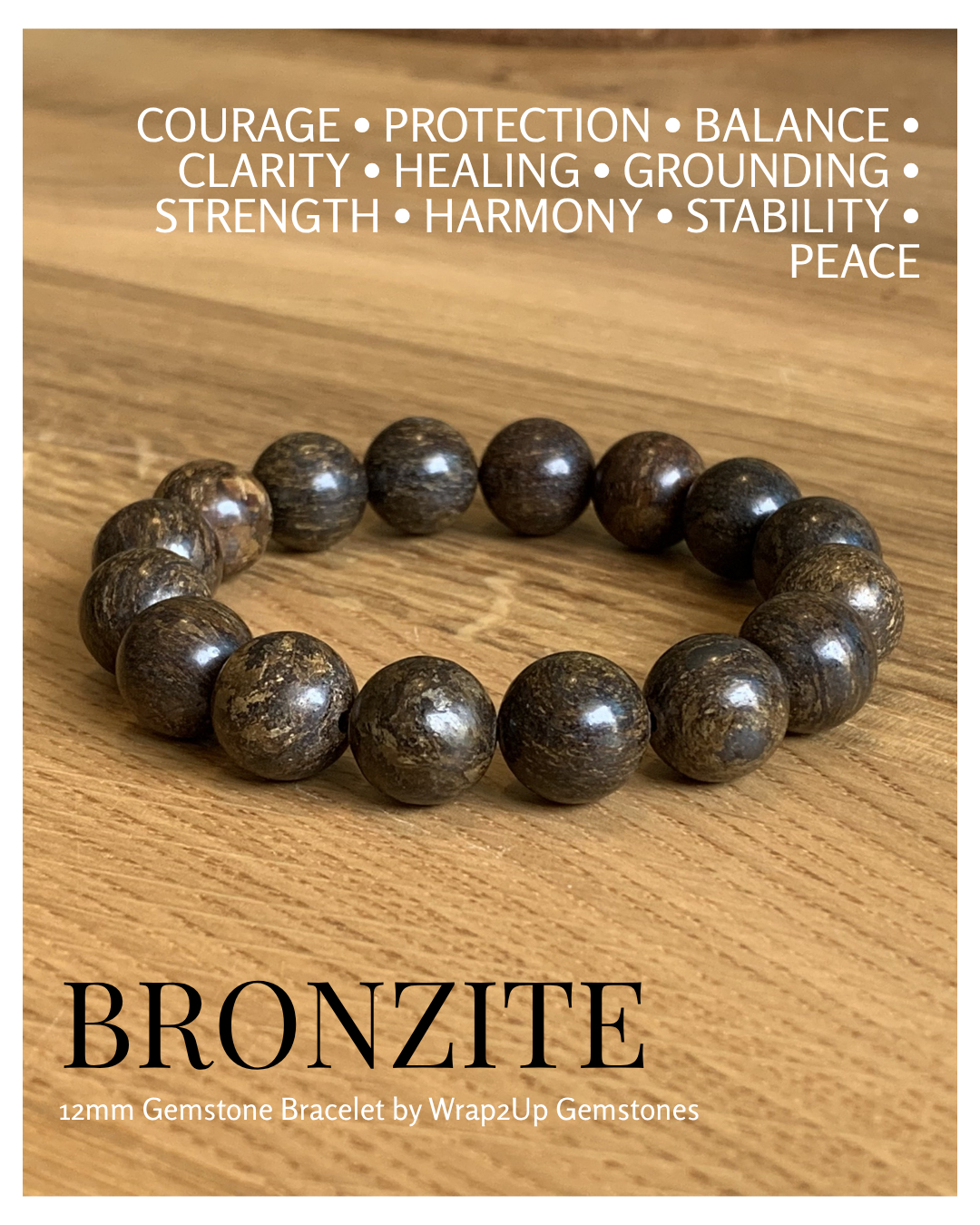 BRONZITE 12mm GEMSTONE BRACELET