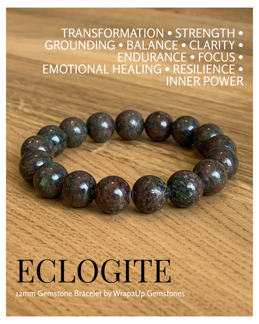 ECLOGITE 12mm GEMSTONE BRACELET