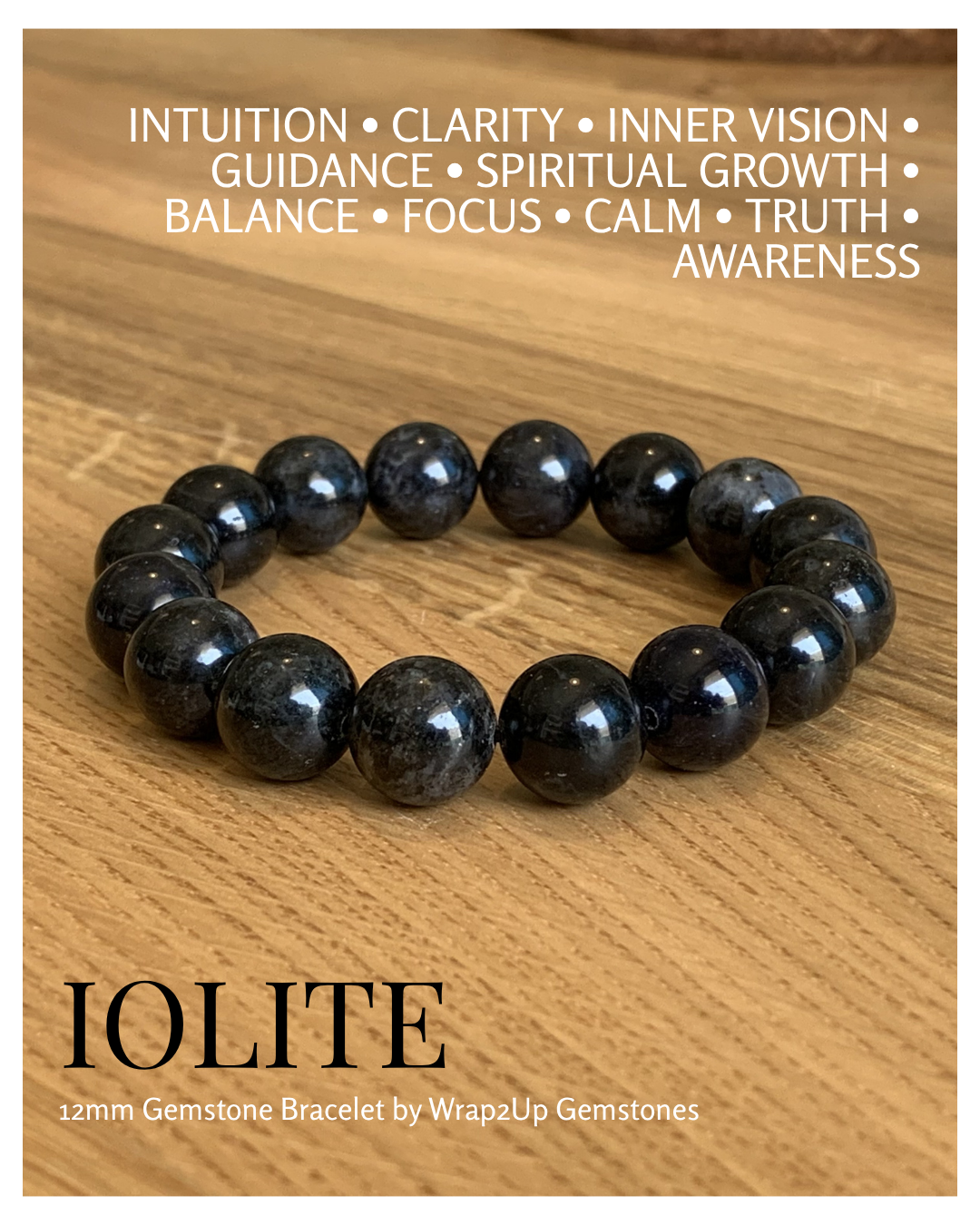 Iolite 12mm Gemstone Bracelet