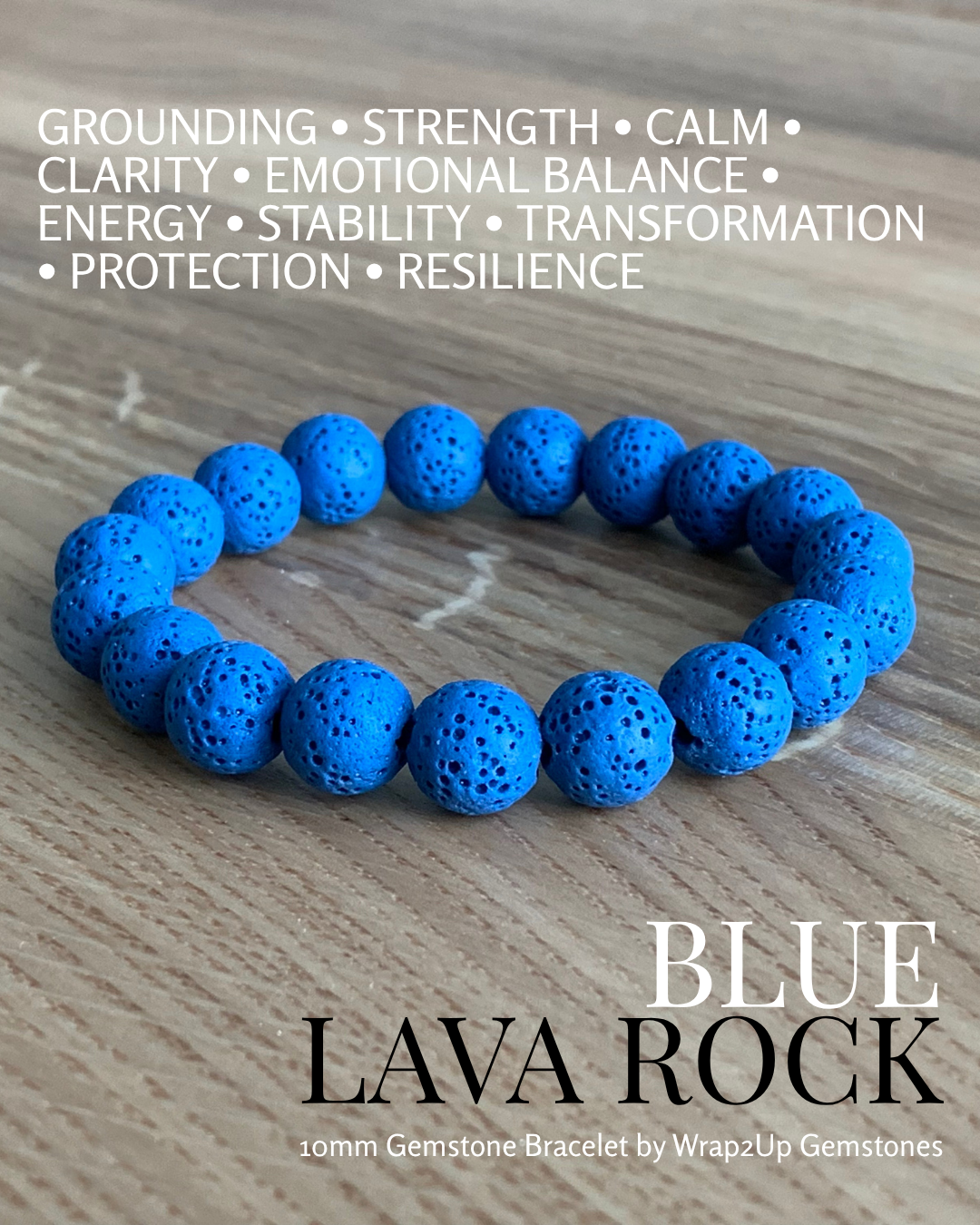 BLUE LAVA ROCK GEMSTONE BRACELET