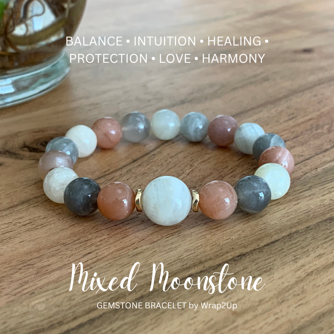 MIXED MOONSTONE GEMSTONE BRACELET