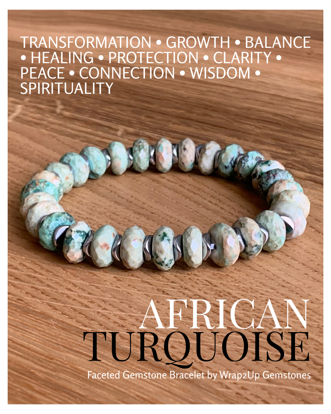 AFRICAN TURQUOISE FACETED GEMSTONE BRACELET