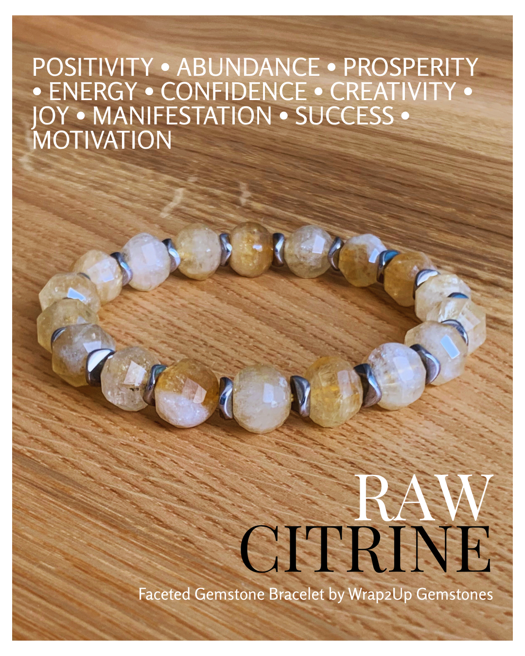 RAW CITRINE FACETED GEMSTONE BRACELET