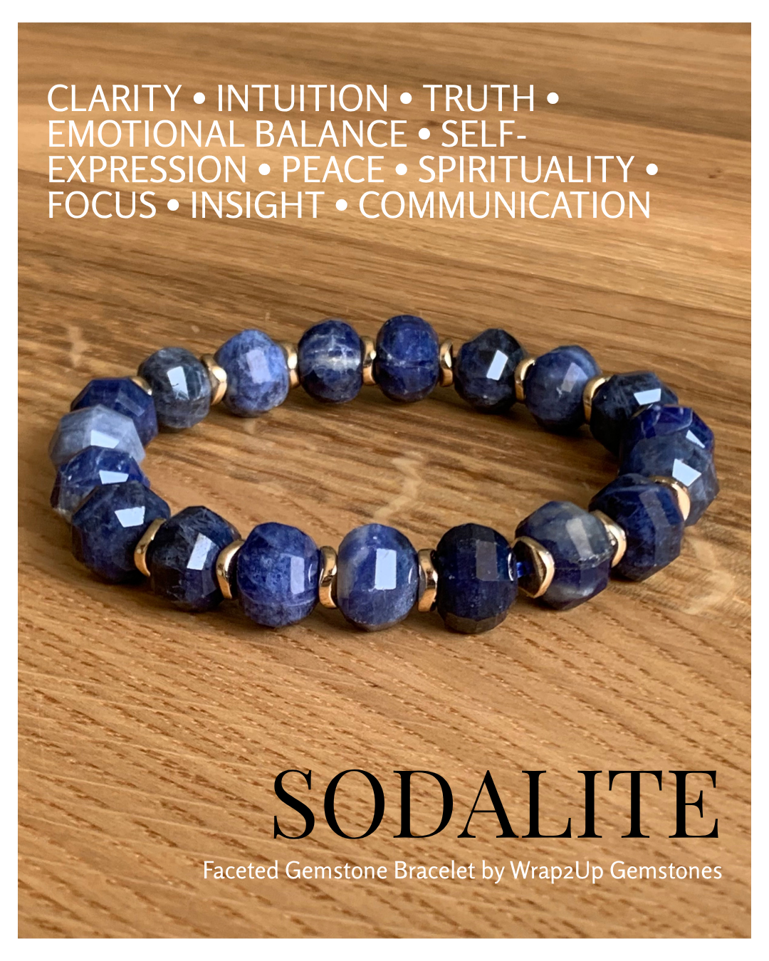 SODALITE FACETED GEMSTONE BRACELET