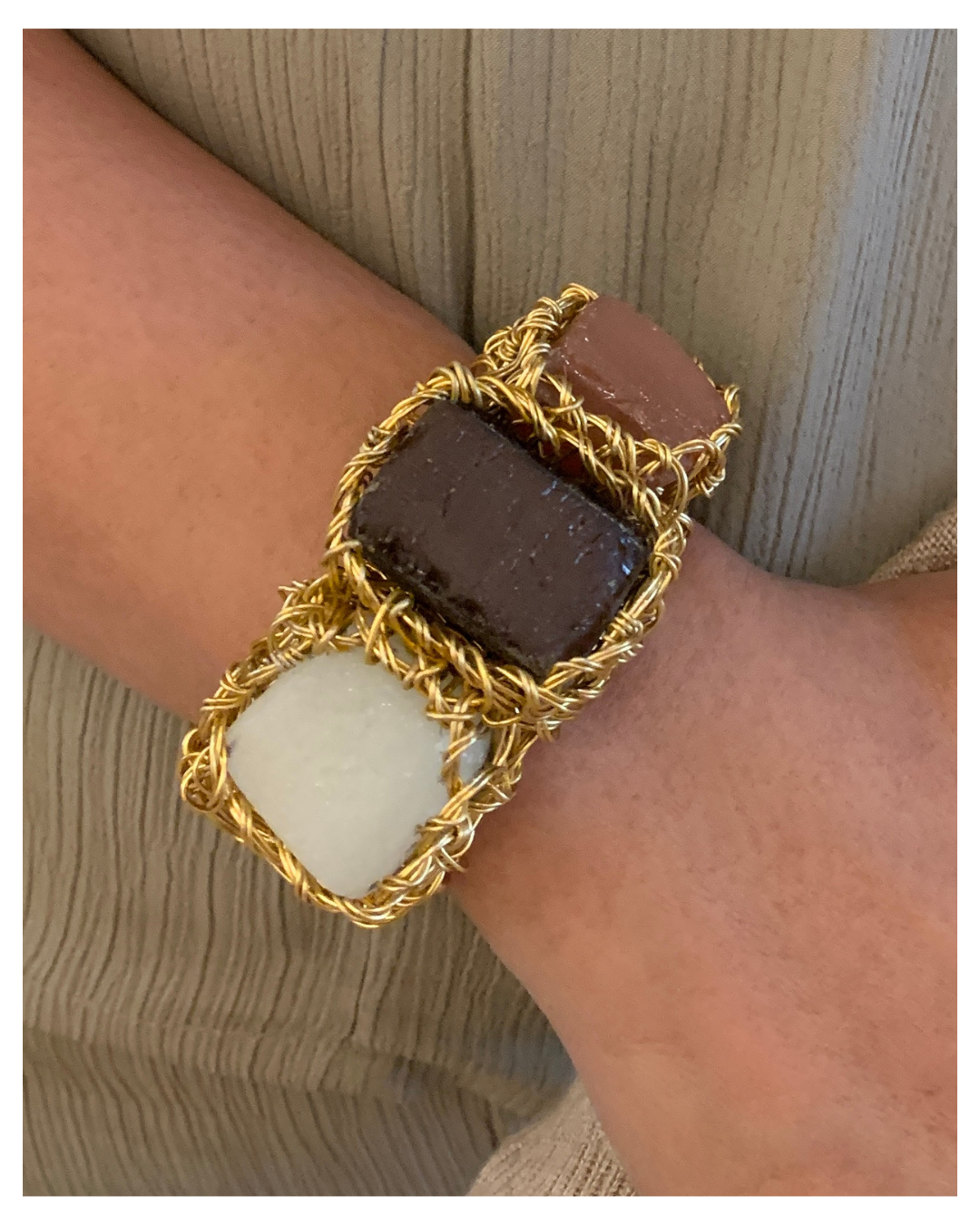 Wire-Wrapped Gemstone Bangles