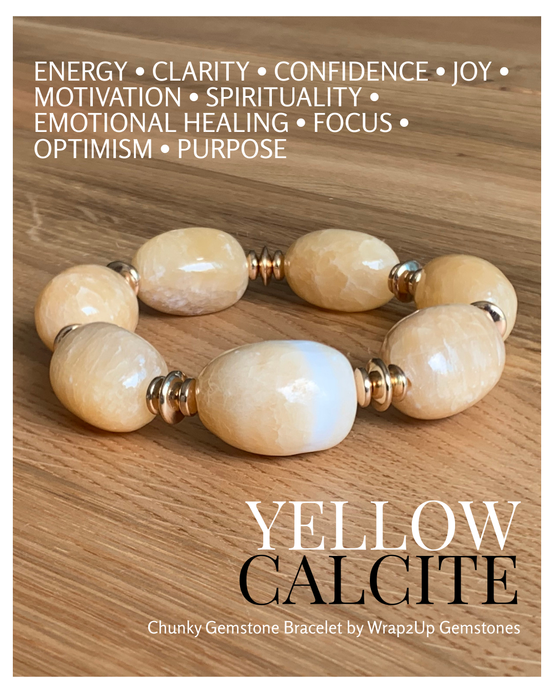 YELLOW CALCITE CHUNKY GEMSTONE BRACELET