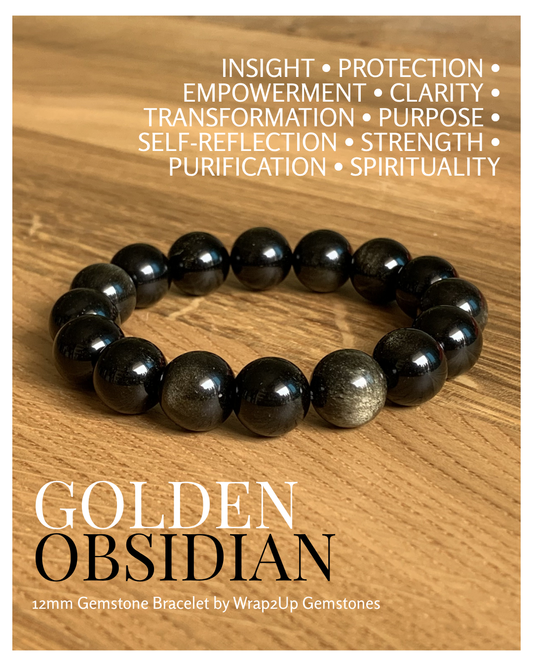 GOLDEN OBSIDIAN 12mm GEMSTONE BRACELET