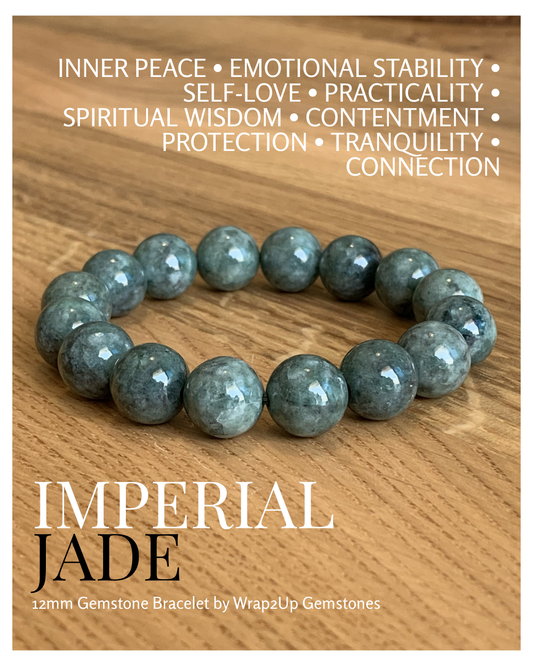 IMPERIAL JADE 12mm GEMSTONE BRACELET