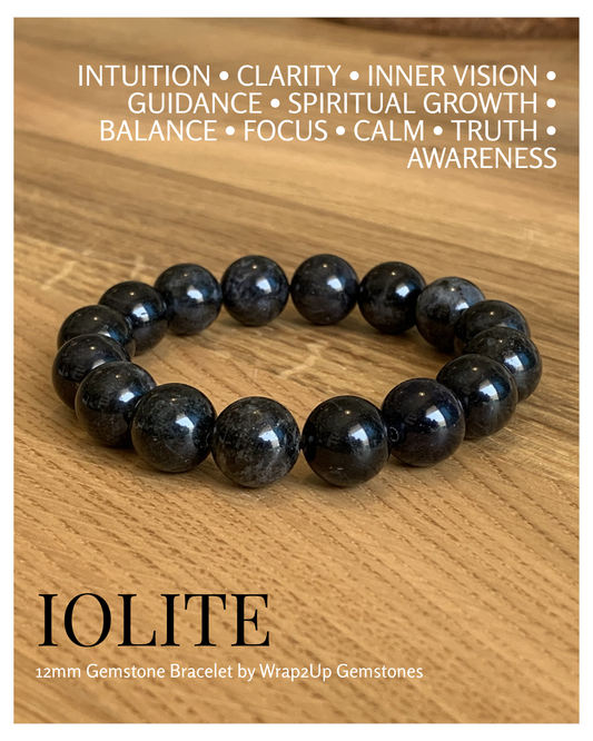 IOLITE 12mm GEMSTONE BRACELET