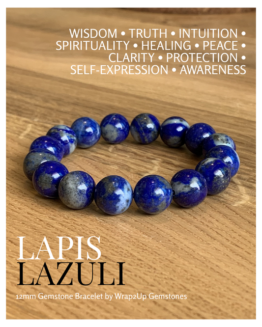 LAPIS LAZULI 12mm GEMSTONE BRACELET