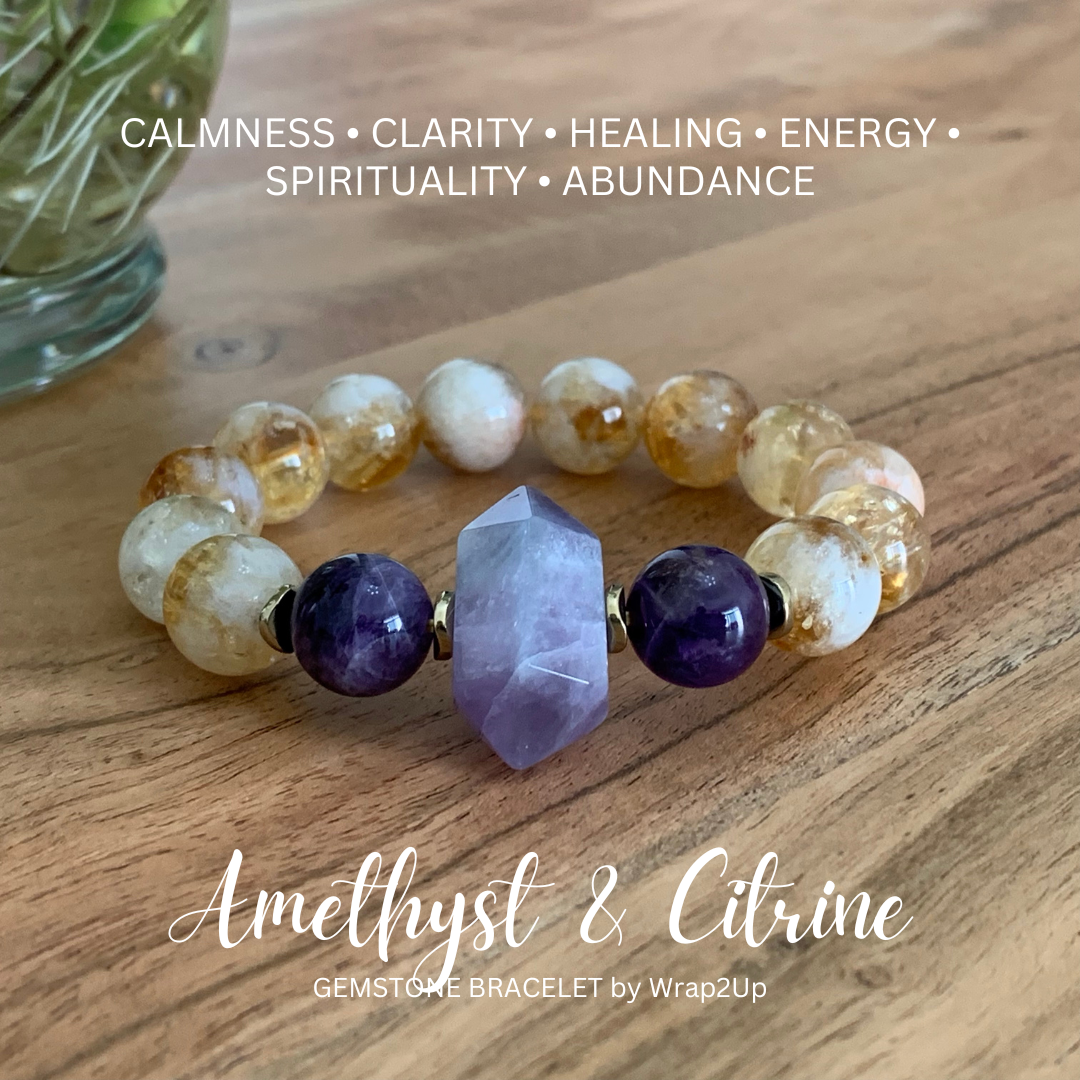AMETHYST & CITRINE GEMSTONE BRACELET