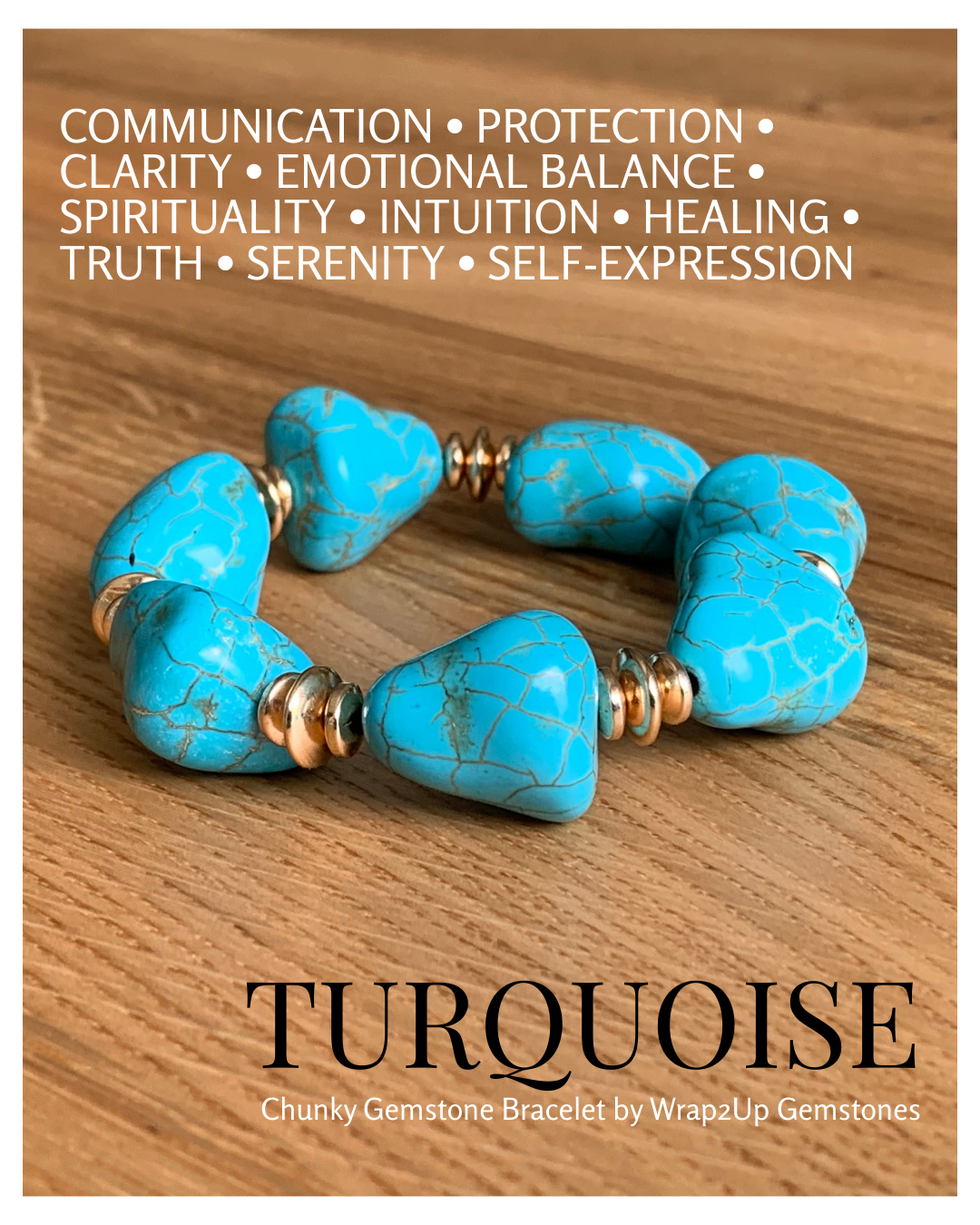 Chunky turquoise gemstone bracelet for emotional healing and protection – Wrap2Up Dubai