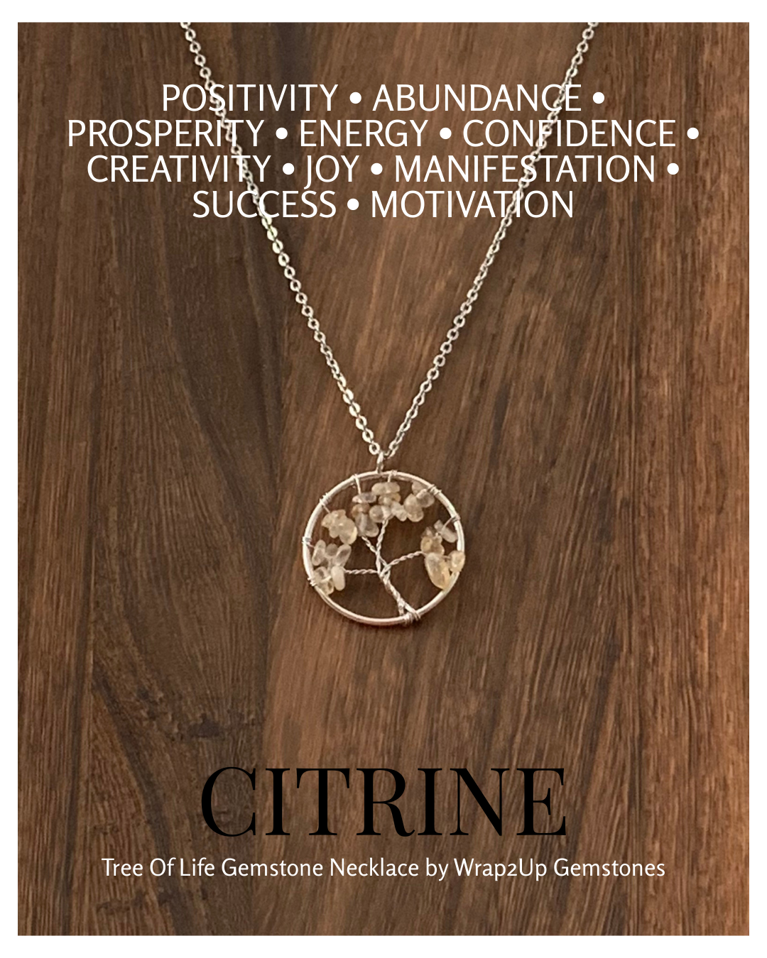 CITRINE TREE OF LIFE GEMSTONE NECKLACE