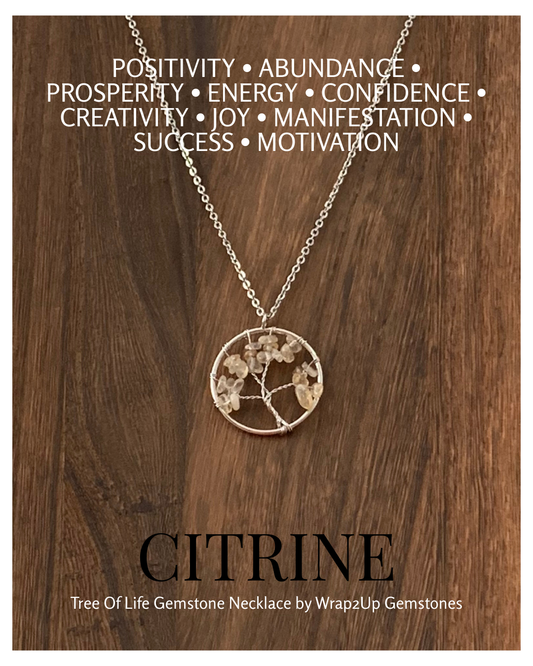 CITRINE TREE OF LIFE GEMSTONE NECKLACE