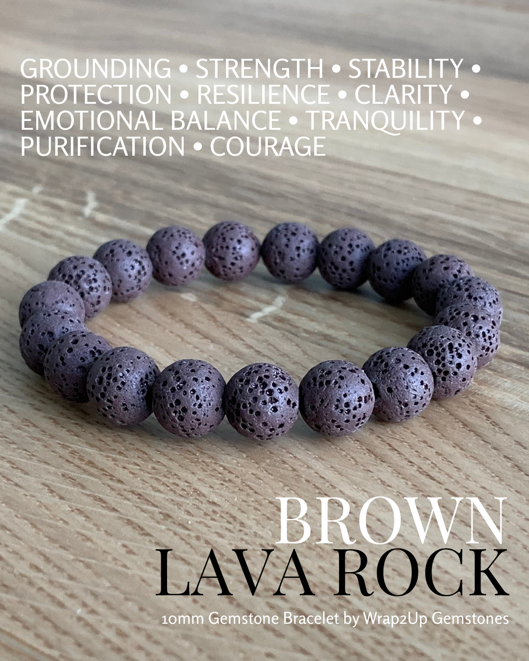 BROWN LAVA ROCK GEMSTONE BRACELET