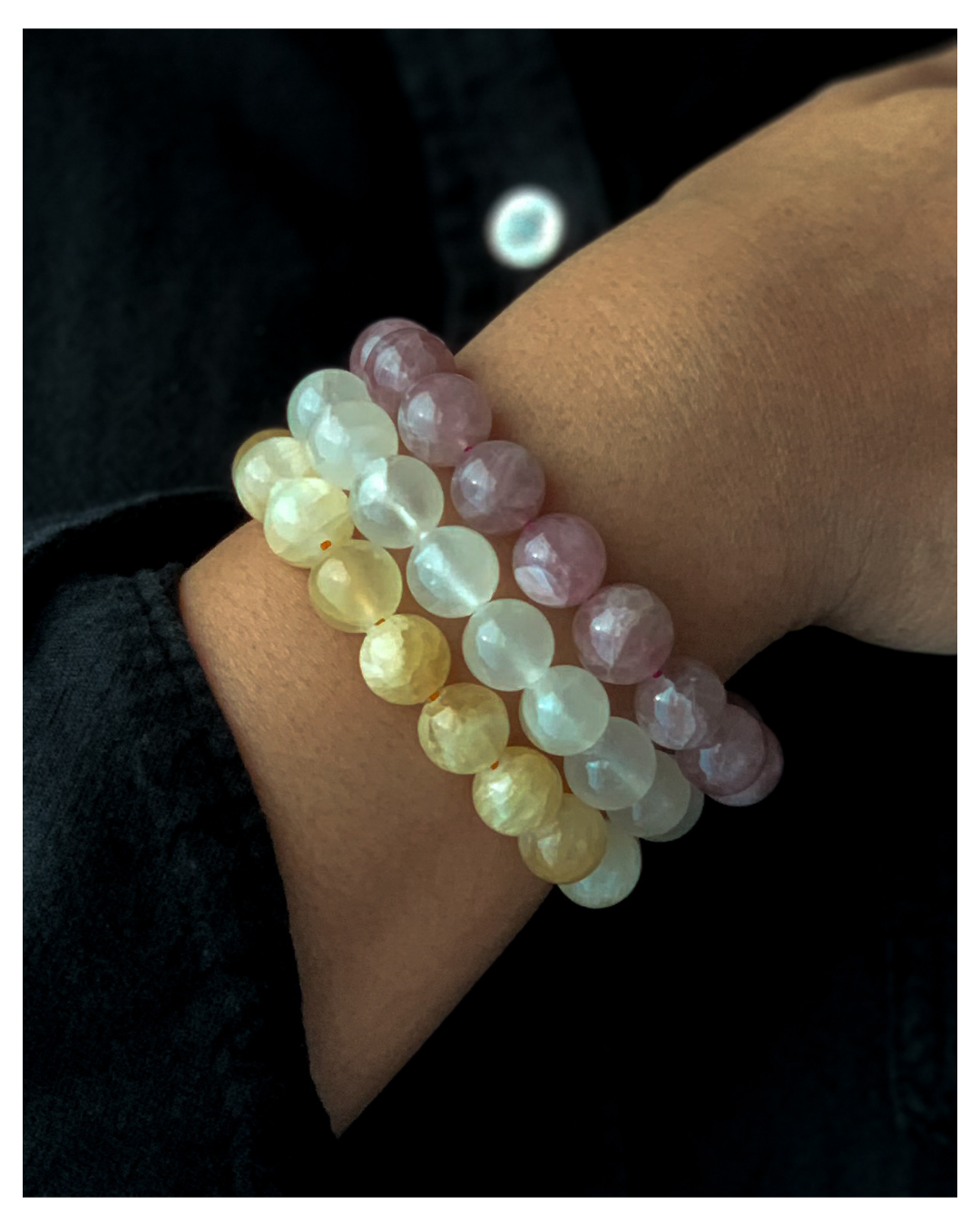WHITE SELENITE 12mm GEMSTONE BRACELET