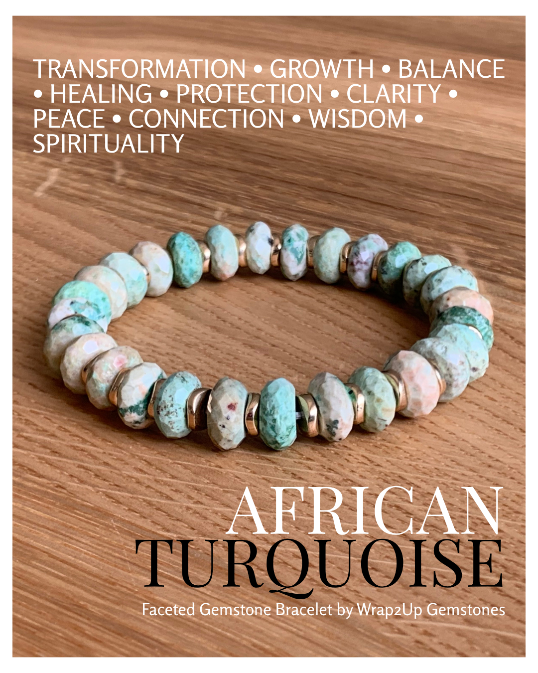 AFRICAN TURQUOISE FACETED GEMSTONE BRACELET