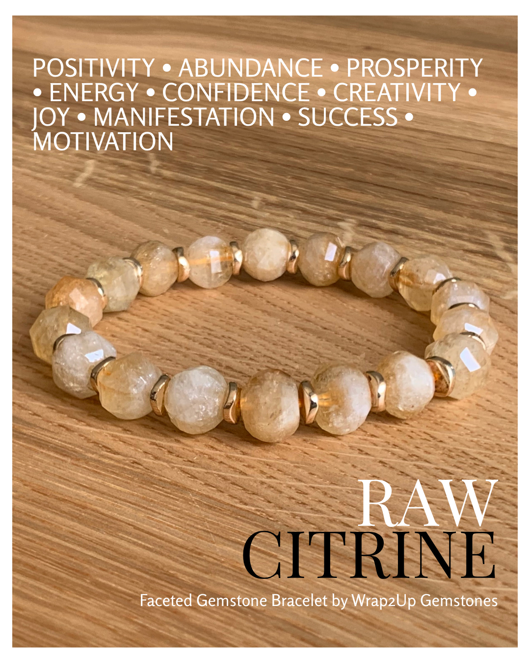 RAW CITRINE FACETED GEMSTONE BRACELET