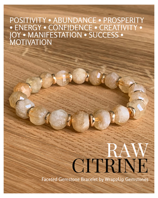 RAW CITRINE FACETED GEMSTONE BRACELET