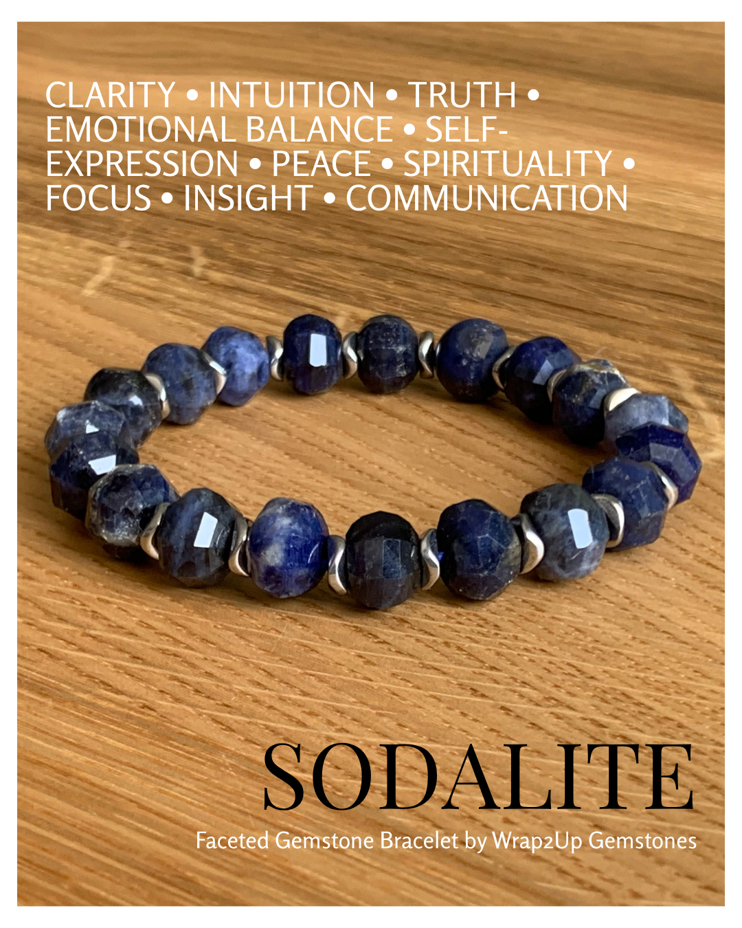 SODALITE FACETED GEMSTONE BRACELET