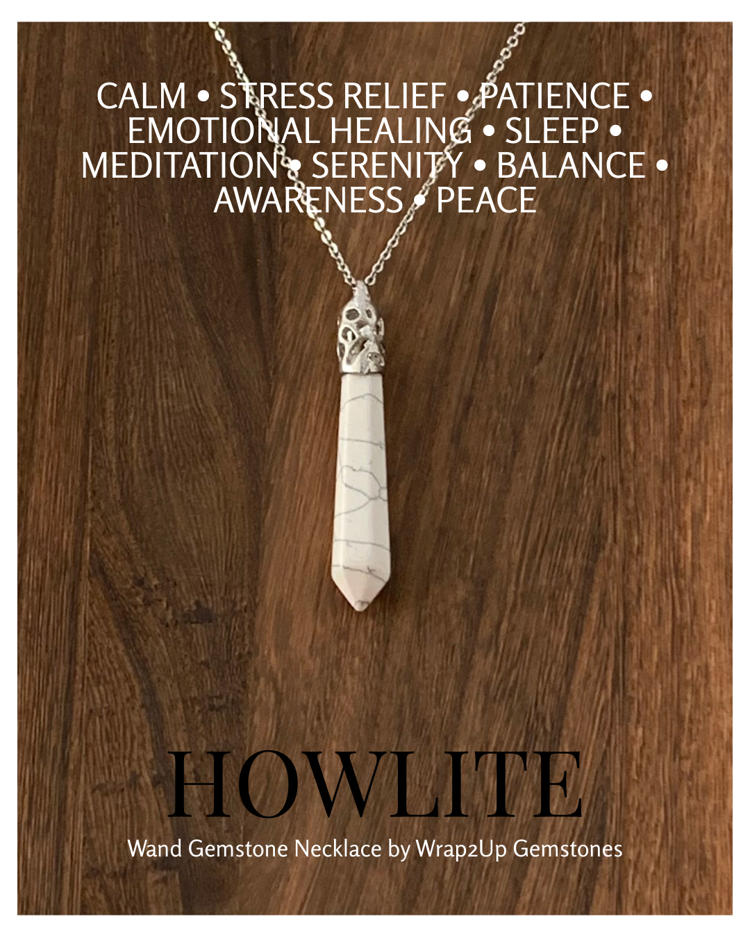 HOWLITE WAND GEMSTONE NECKLACE