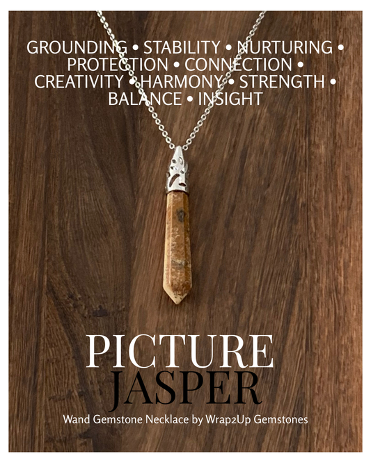 PICTURE JASPER WAND GEMSTONE NECKLACE